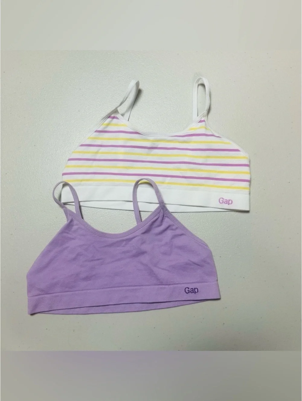 GapKids Girls Bralette Training Bra 2-Pack Size Small 6-7 Lavender Striped